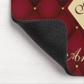 Elegant Red Gold Monogram getufte Muismat (Hoek)