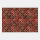 Elegant Red Gold Pattern kerst Inpakpapier Vel (Voorkant)