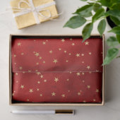 Elegant Red Gold Stars Kerstmis Tissuepapier (Geschenk)