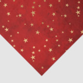 Elegant Red Gold Stars Kerstmis Tissuepapier (Detail)