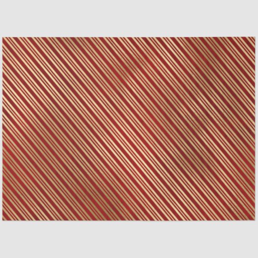 Elegant Red Gold Stripes kerstmis Tissuepapier (Voorkant)