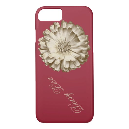 Elegant Red Gold sunflower Persoonlijke benaming Case-Mate iPhone Case (Achterkant)