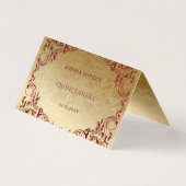 Elegant Red Gold Table Place-kaarten Kaart (Achterkant)