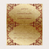 Elegant Red Gold Table Place-kaarten Kaart (Buitenkant ongevouwen)