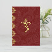 Elegant Red & Gold Vinayaka Wedding Design Kaart (Staand voorkant)