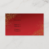 Elegant Red & Gold Visitekaartje (Achterkant)