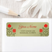 Elegant Red Golds Baroque Etching Custom Label (Insitu)