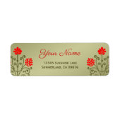Elegant Red Golds Baroque Etching Custom Label (Voorkant)