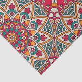 Elegant Red green Boho chic floral Patroon Tissuepapier (Detail)