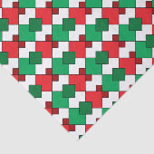 Elegant Red Green White Argyle Kerstmis Tissuepapier (Detail)