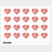 Elegant Red Heart Patroon Hart Sticker (Vel)