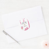 Elegant Red Hearts Champagne glas Ronde Sticker (Envelop)