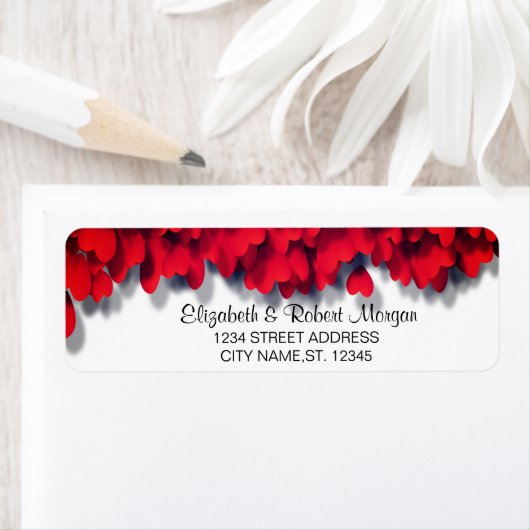 Elegant Red Hearts Etiket (Insitu)