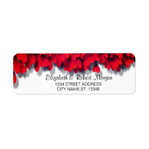 Elegant Red Hearts Etiket