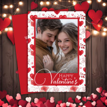 Elegant Red Hearts Happy Valentijns's Custom Photo