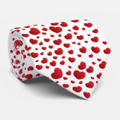 Elegant Red Hearts Patroon Stropdas (Opgerold)