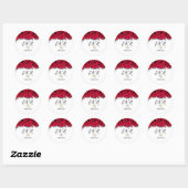 Elegant Red Hearts Ronde Sticker (Vel)