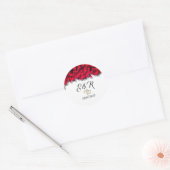Elegant Red Hearts Ronde Sticker (Envelop)