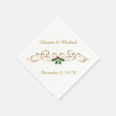 Elegant Red Holly kerstbruiloft Servetten (Hoek)