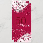 Elegant Red Invitation Kaart (Voorkant / Achterkant)