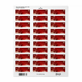 Elegant Red Kerstbal, Snowflakes Label (Full Sheet)