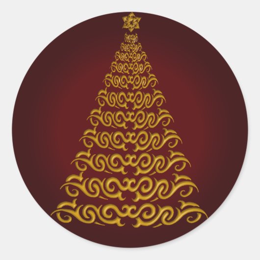 Elegant Red Kerstbomen Stickers (Voorkant)