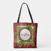 Elegant Red Kerstfeestdag | CANVAS TAS (Achterkant)