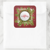 Elegant Red Kerstfeestdag | STICKER (Tas)