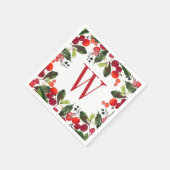 Elegant Red Kerstmis Greenery Monogram Wreate Servetten (Hoek)