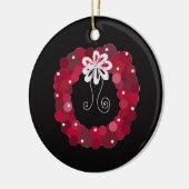 Elegant Red Kerstmis Wreath Keramisch Ornament (Links)