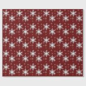 Elegant Red Kerstsnowflake Cadeaupapier (Vlak)