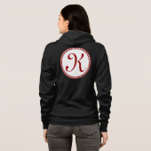 Elegant Red Letter K Monogram  Hoodie (Achterkant volledig)