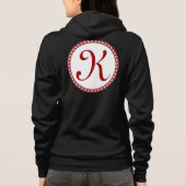 Elegant Red Letter K Monogram  Hoodie (Achterkant)