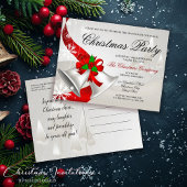 Elegant Red Loop Silver Bells kerstfeest Uitnodiging Briefkaart