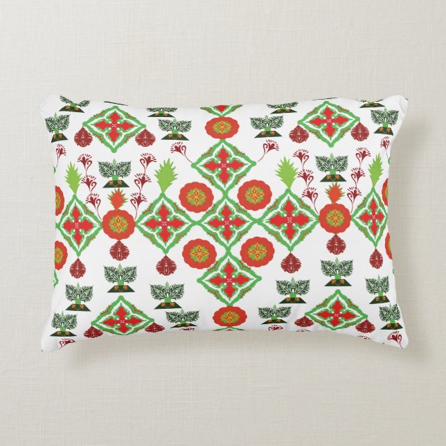 Elegant Red Mandala Geometric Bedroom & Home Texti Accent Kussen (Voorkant)