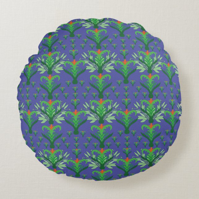 Elegant Red Mandala Geometric Bedroom & Home Texti Rond Kussen (Voorkant)