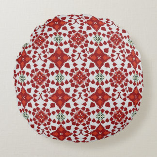 Elegant Red Mandala Geometric Bedroom & Home Texti Rond Kussen
