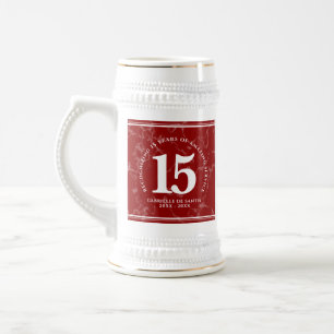 Elegant Red Marble 15 jaar Jubileum Bierpul