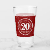 Elegant Red Marble 20 jaar Jubileum Glas (Achterkant)