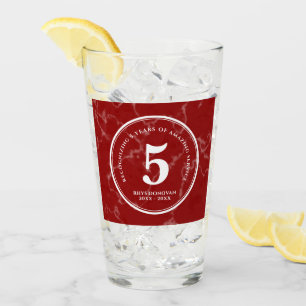 Elegant Red Marble 5 jaar Jubileum Glas