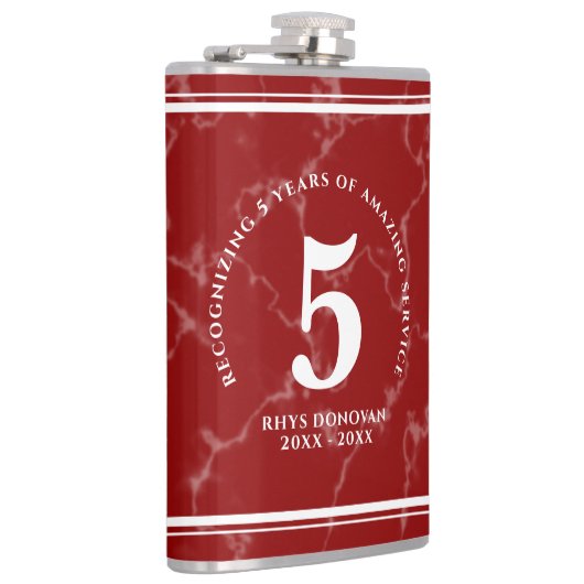 Elegant Red Marble 5 jaar Jubileum Heupfles (Rechts)