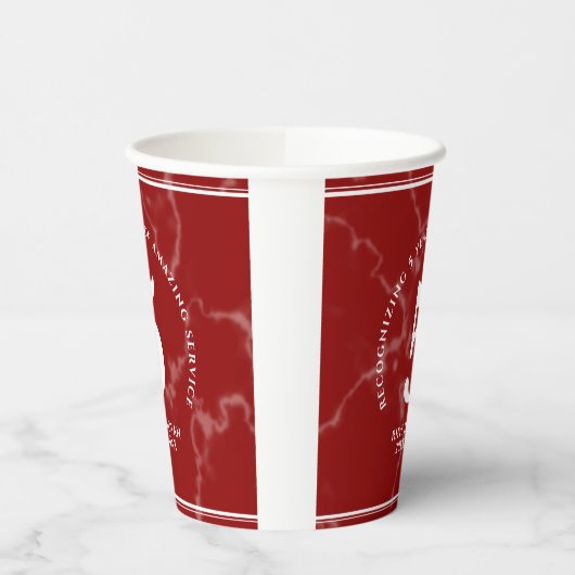 Elegant Red Marble 5 jaar Jubileum Papieren Bekers (Links)