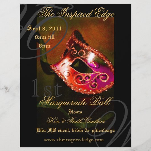Elegant Red Masquerade Ball Party Event Flyer (Voorkant)