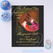 Elegant Red Masquerade Ball Party Event Flyer (Enkel)