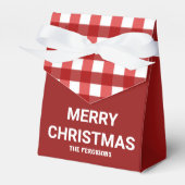 Elegant Red Merry-draagtas voor kerstmis Bedankdoosjes (Voorkant Zijde)