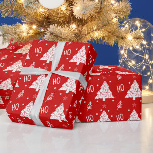 Elegant Red Merry Prettige feestdagen Script Cadeaupapier