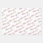 Elegant Red Merry Prettige feestdagen Script Inpakpapier Vel (Voorkant)