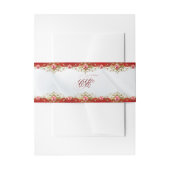 Elegant Red Metallic Monogram Script Weddenschap Uitnodigingen Wikkel (Voorkant Voorbeeld)