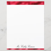 Elegant Red Metallic Satin Name Shiny Briefpapier (Voorkant)