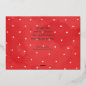 Elegant Red Multi Photo Joyful Silver Folie Feestdagenkaart (Achterkant)